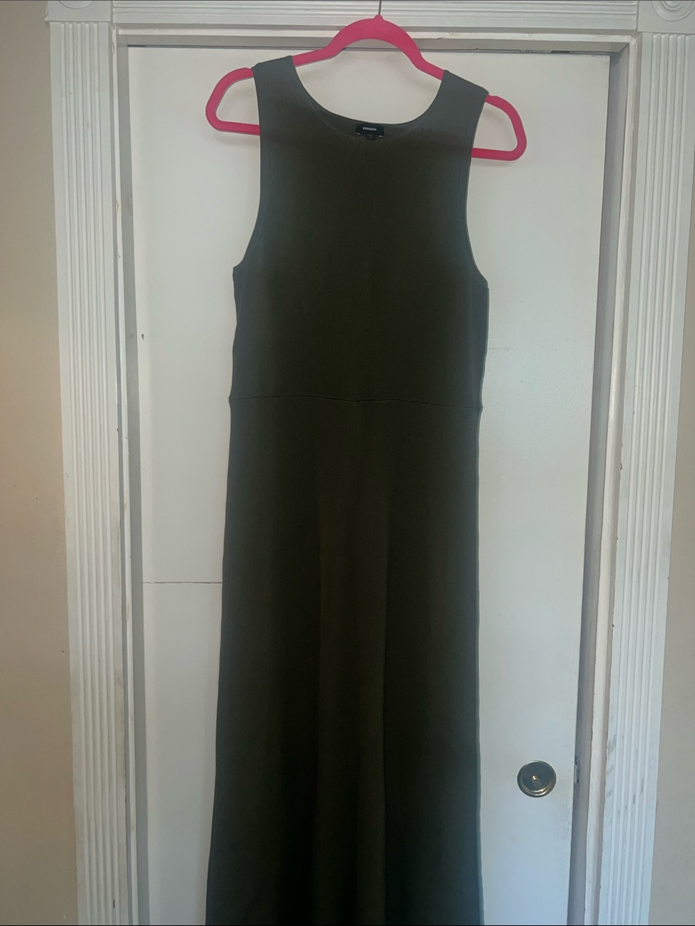 Express Olive Green Sleeveless Maxi Dress